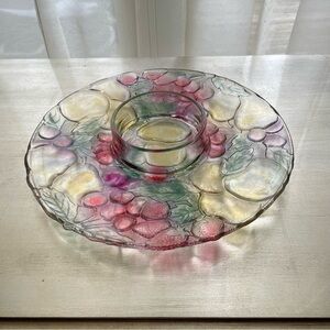 Glass Coloured Stained Serving Tray NEW